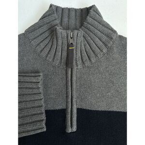 Nautica Jeans Co. Men's XL‎ NWOT Navy Gray 1/4 Zip Cotton Knit Pullover Sweater